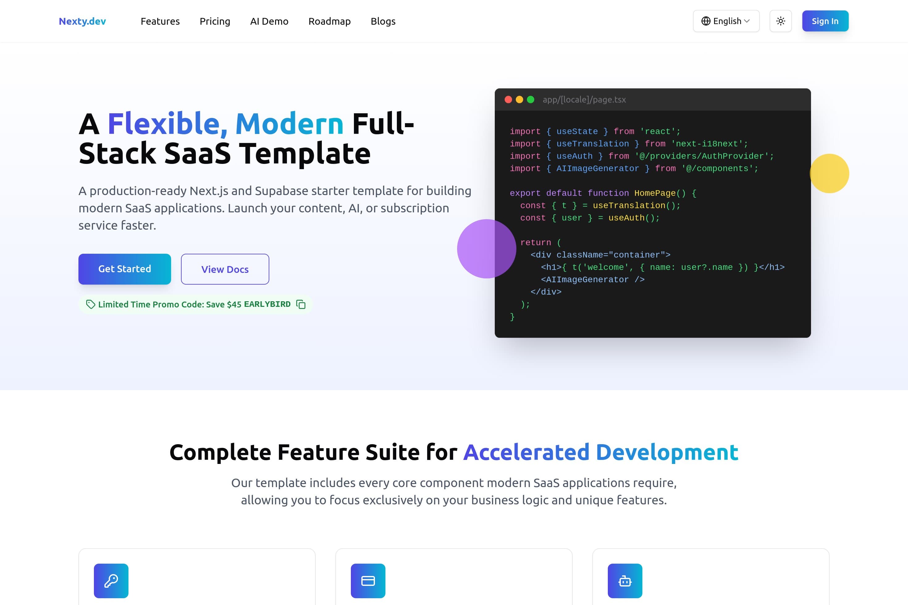 Nexty.dev - A Flexible, Modern Next.js Full-Stack SaaS Template - Image 1