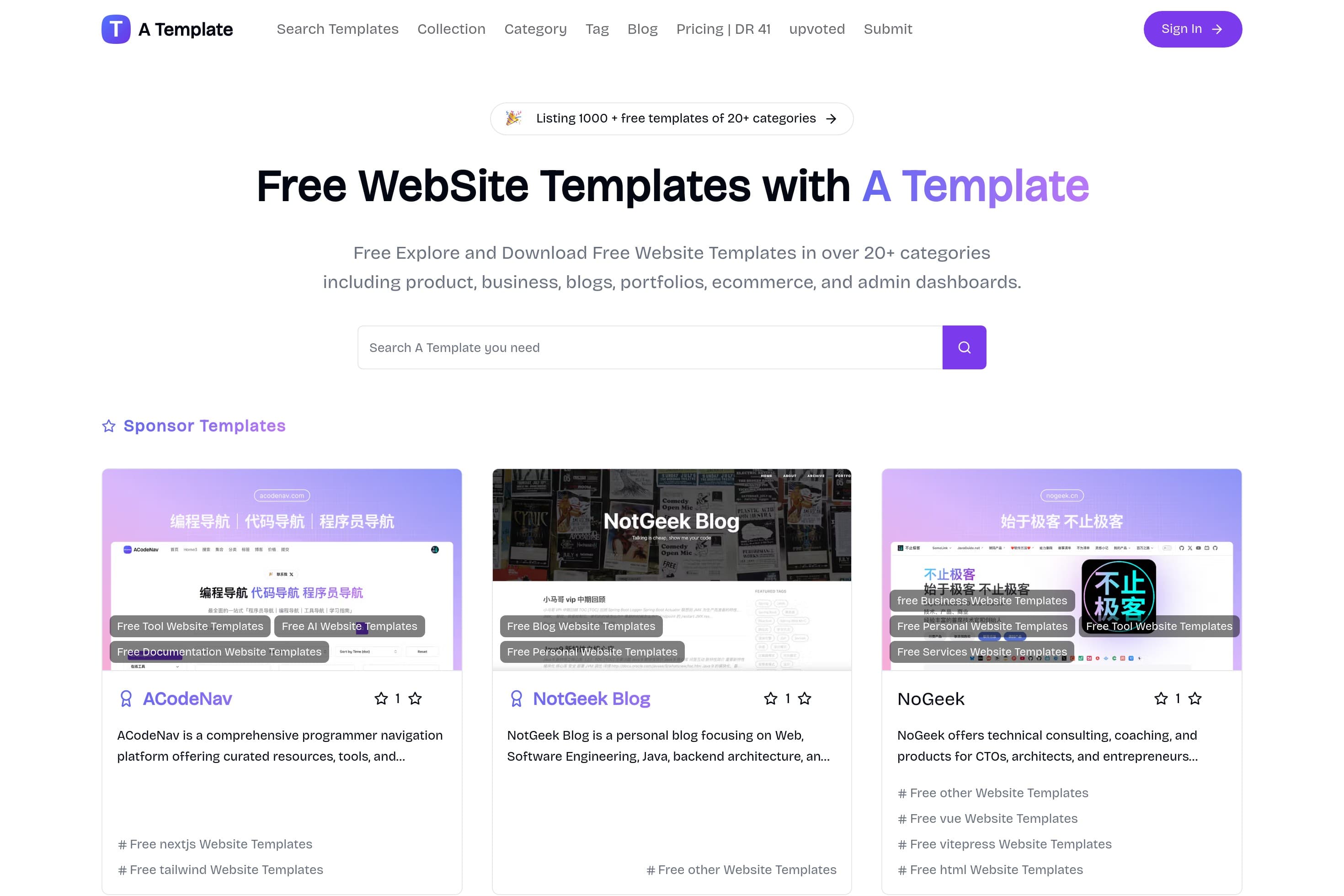 ATemplate | Explore and Share Free Website Templates - Image 1