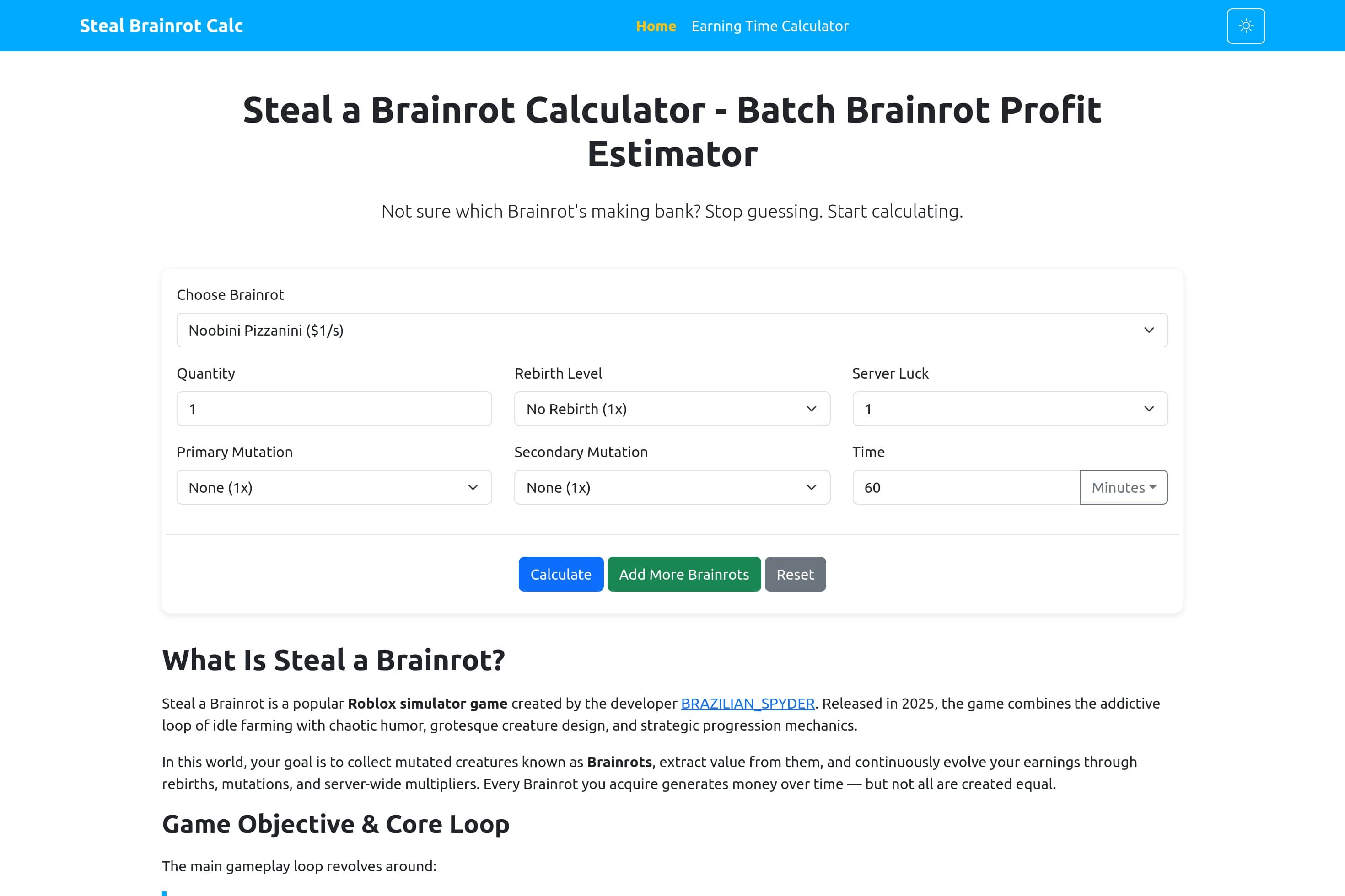 Steal a Brainrot Calculator – Batch Brainrot Profit Estimator - Image 1