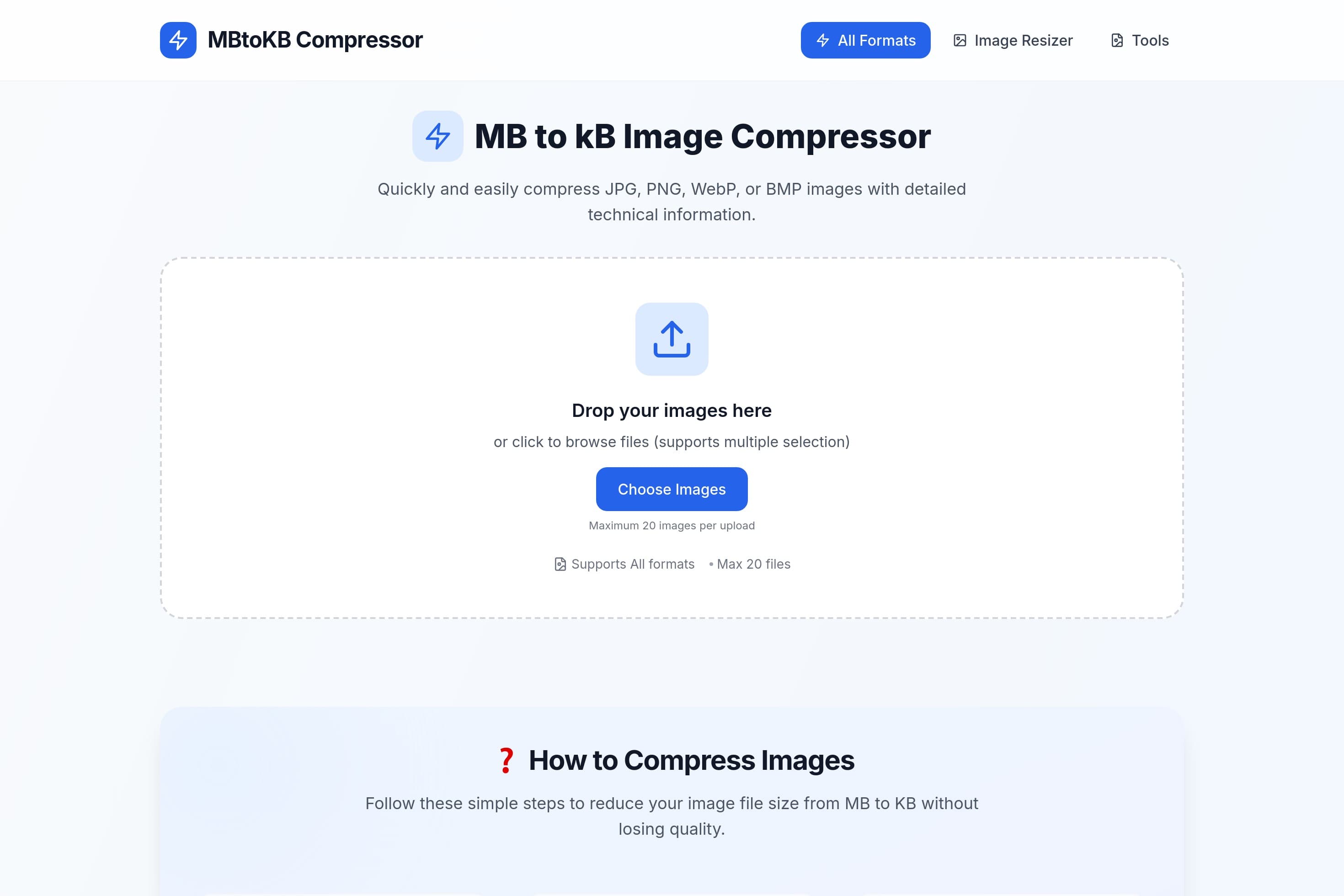 MB to KB Image Compressor - Compress Images to Specific Sizes - Image 1