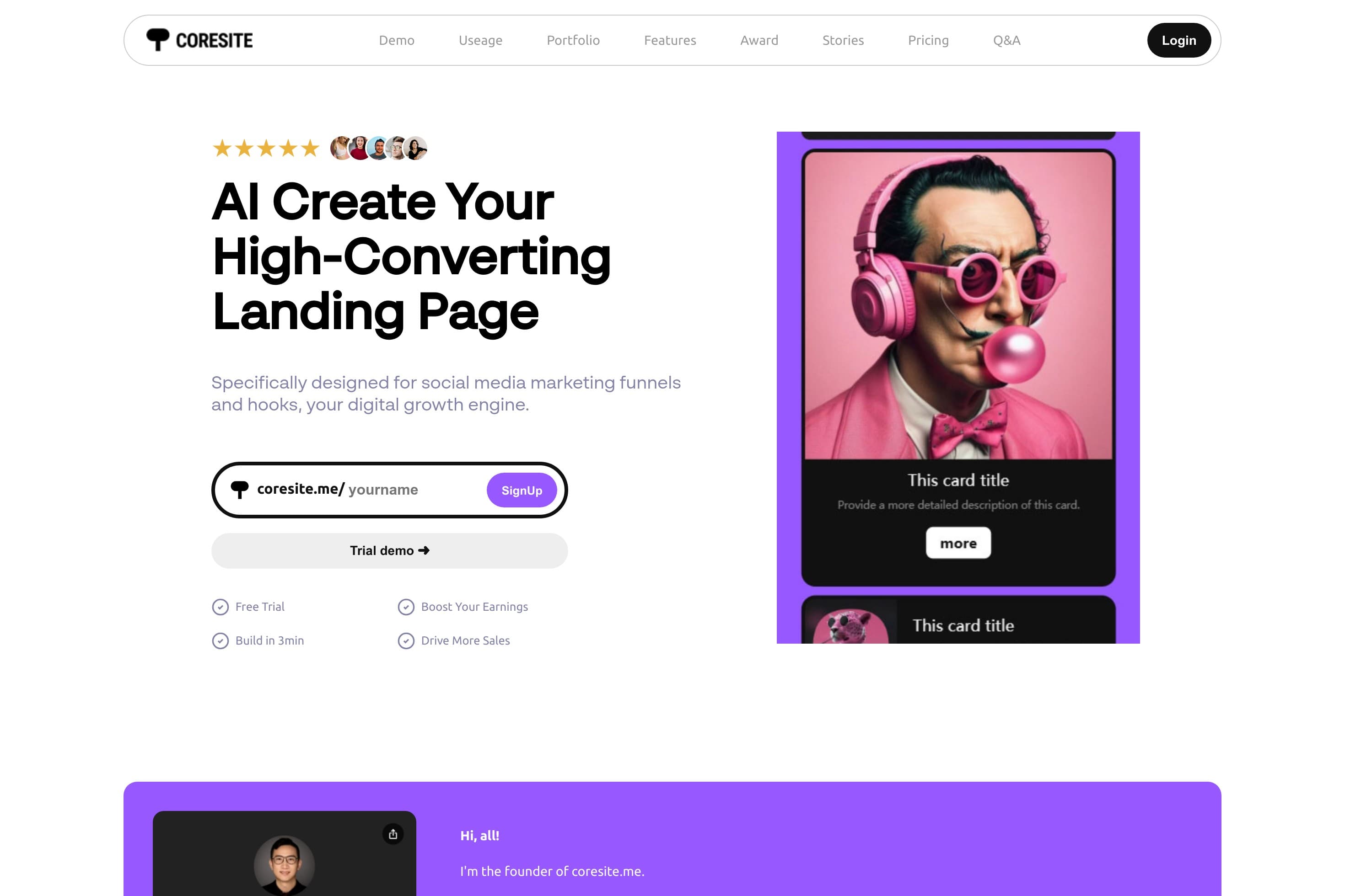 Coresite - AI Create Your High-Converting Landing Page