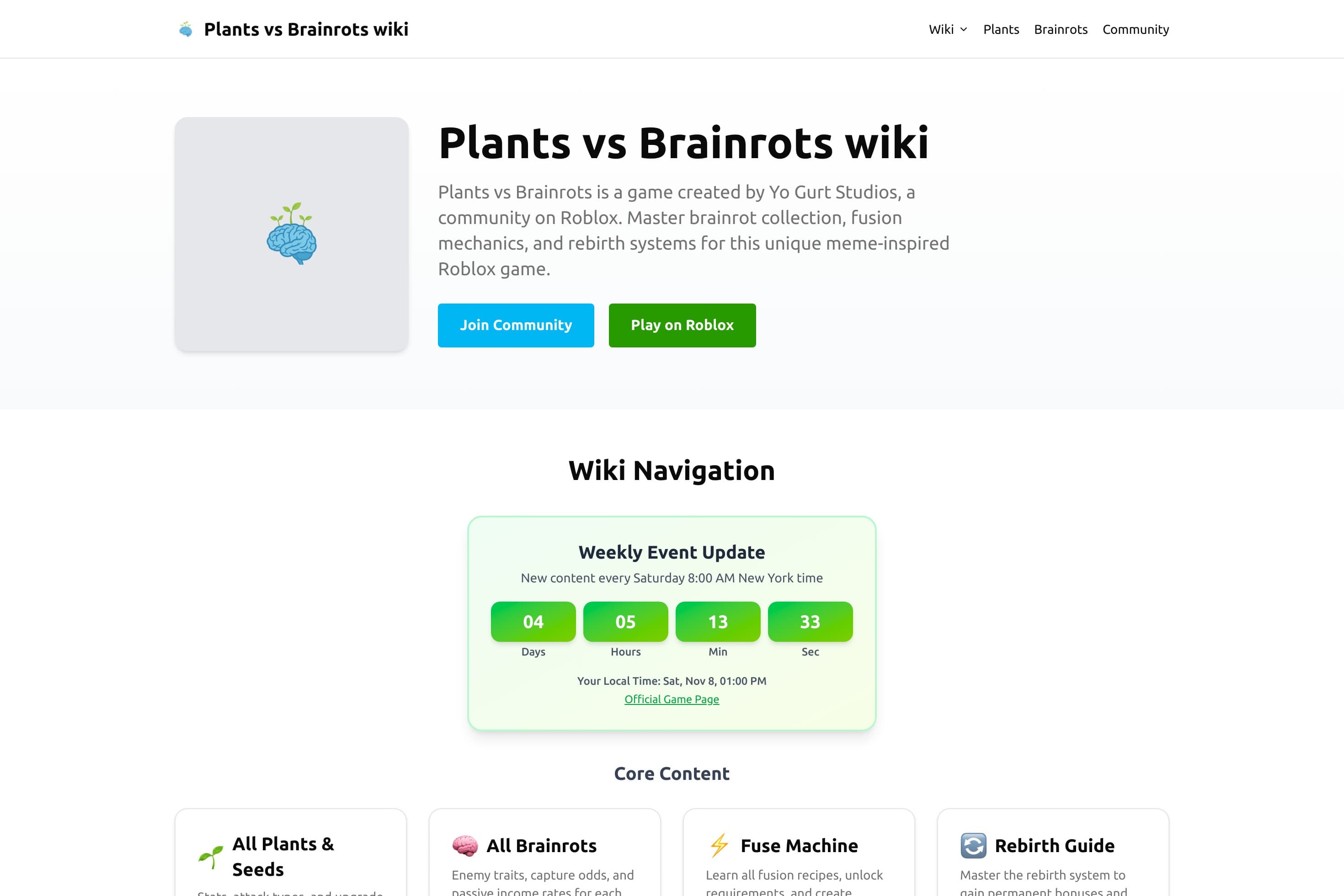 Plants vs Brainrots Wiki - Rebirth, Fusion and Codes Guide