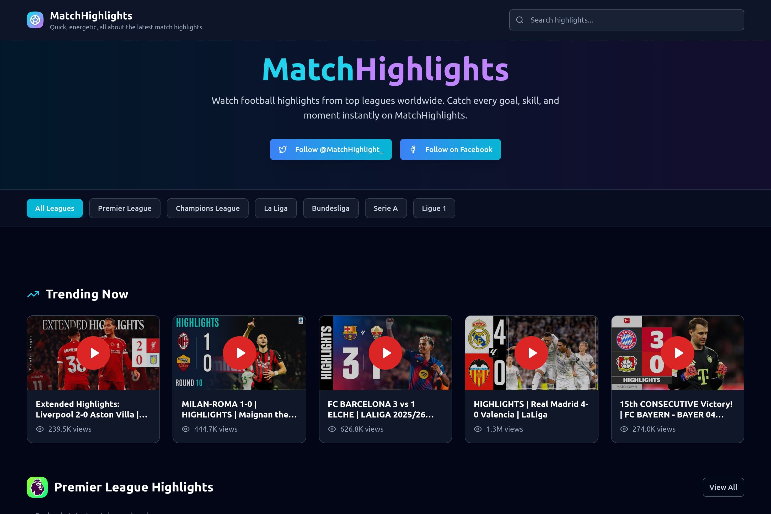 ⚽ MatchHighlights – Latest Football Highlights & Goals - Image 1