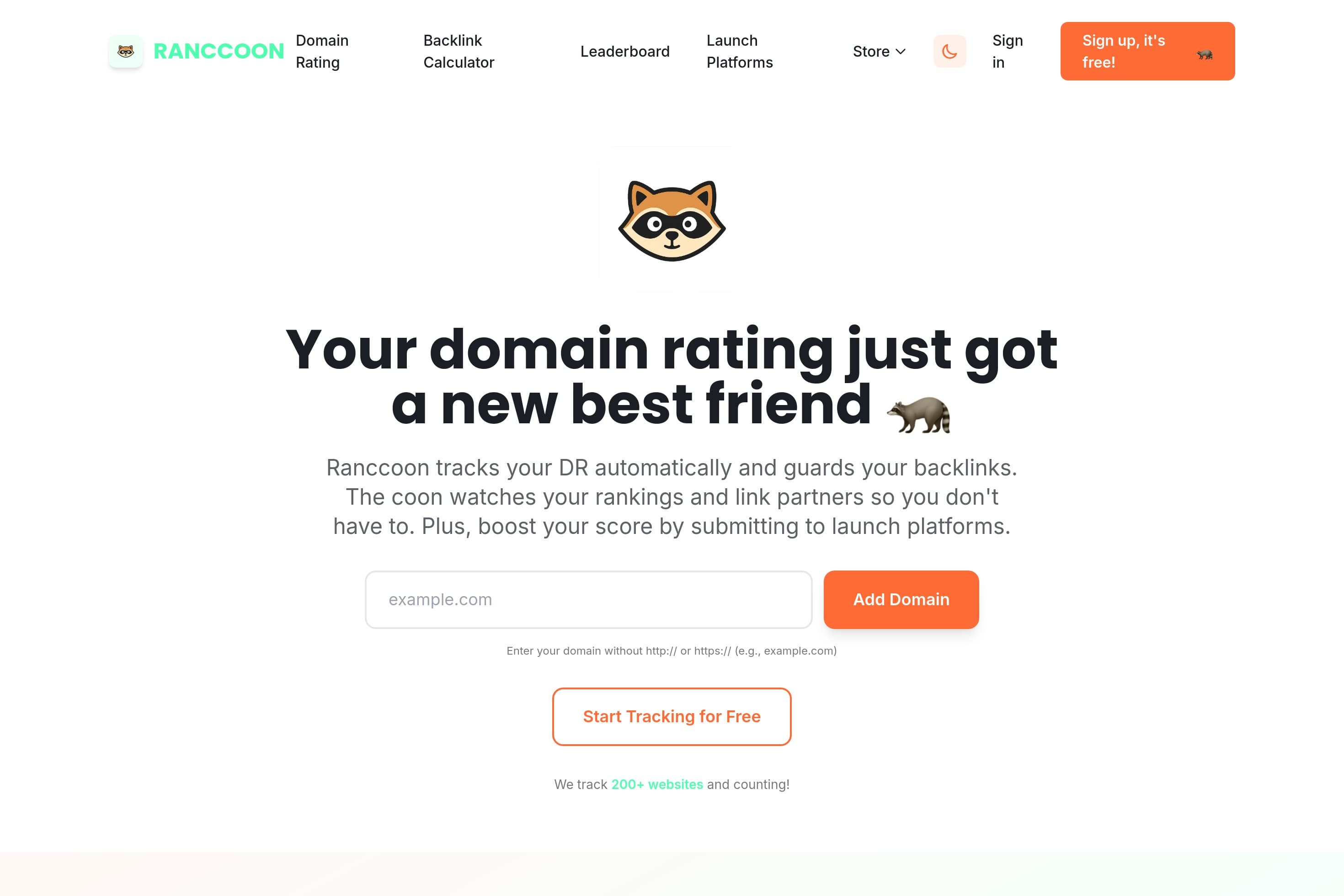 Ranccoon - Monitor Your Domain Rating | Free DR Tracking Tool - Image 1