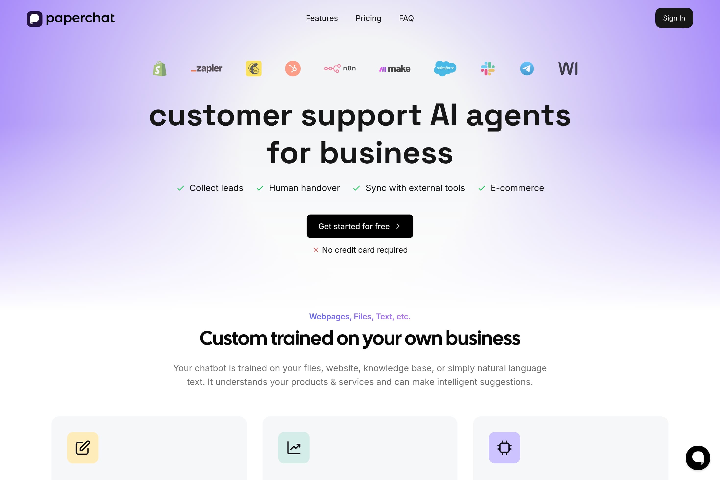 PaperChat - AI chatbots for business with CRM integrations - Image 1