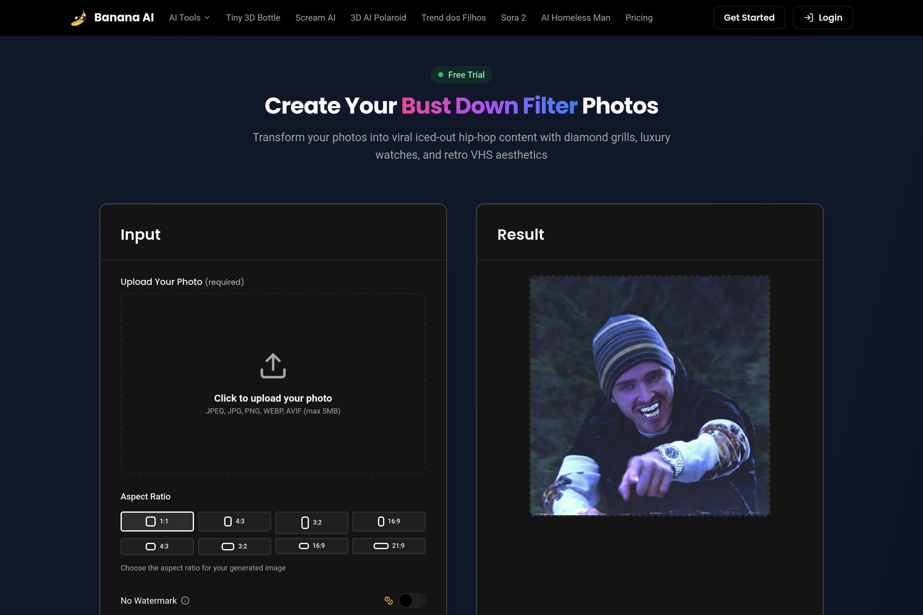 Bust Down Filter | Banana AI - Image 1