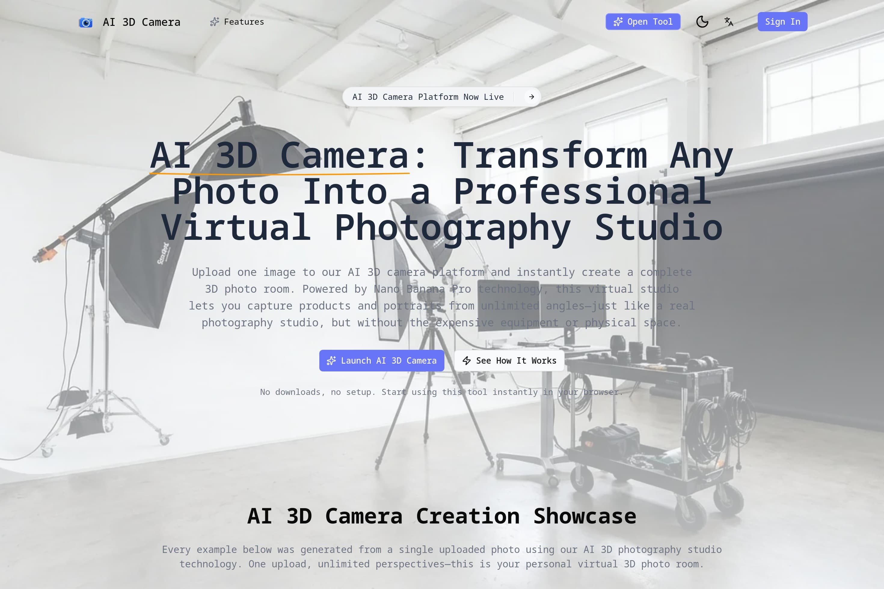 AI 3D Camera - Virtual Photography Studio | Nano Banana Pro - Image 1