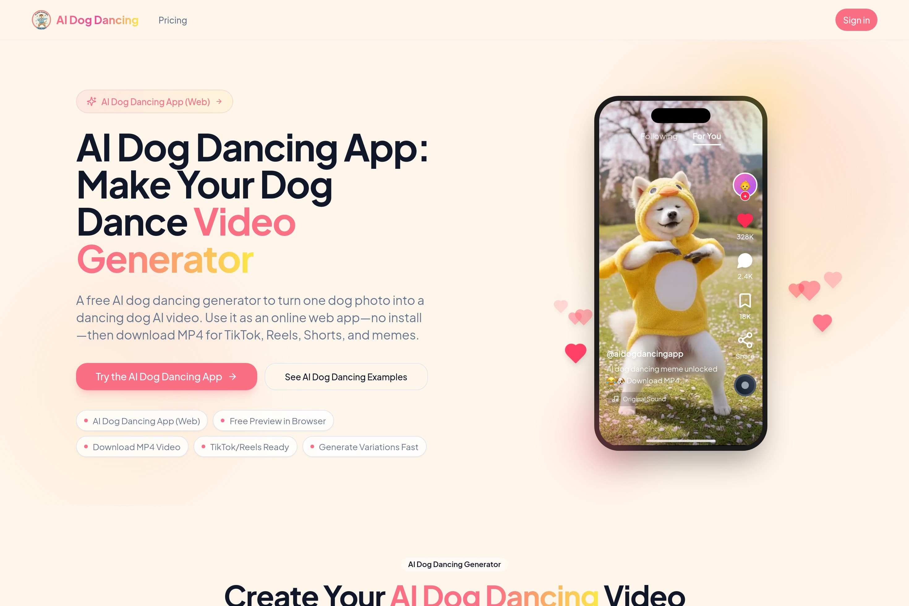 AI Dog Dancing App (Web) | AI Dog Dancing Video Generator - Image 1