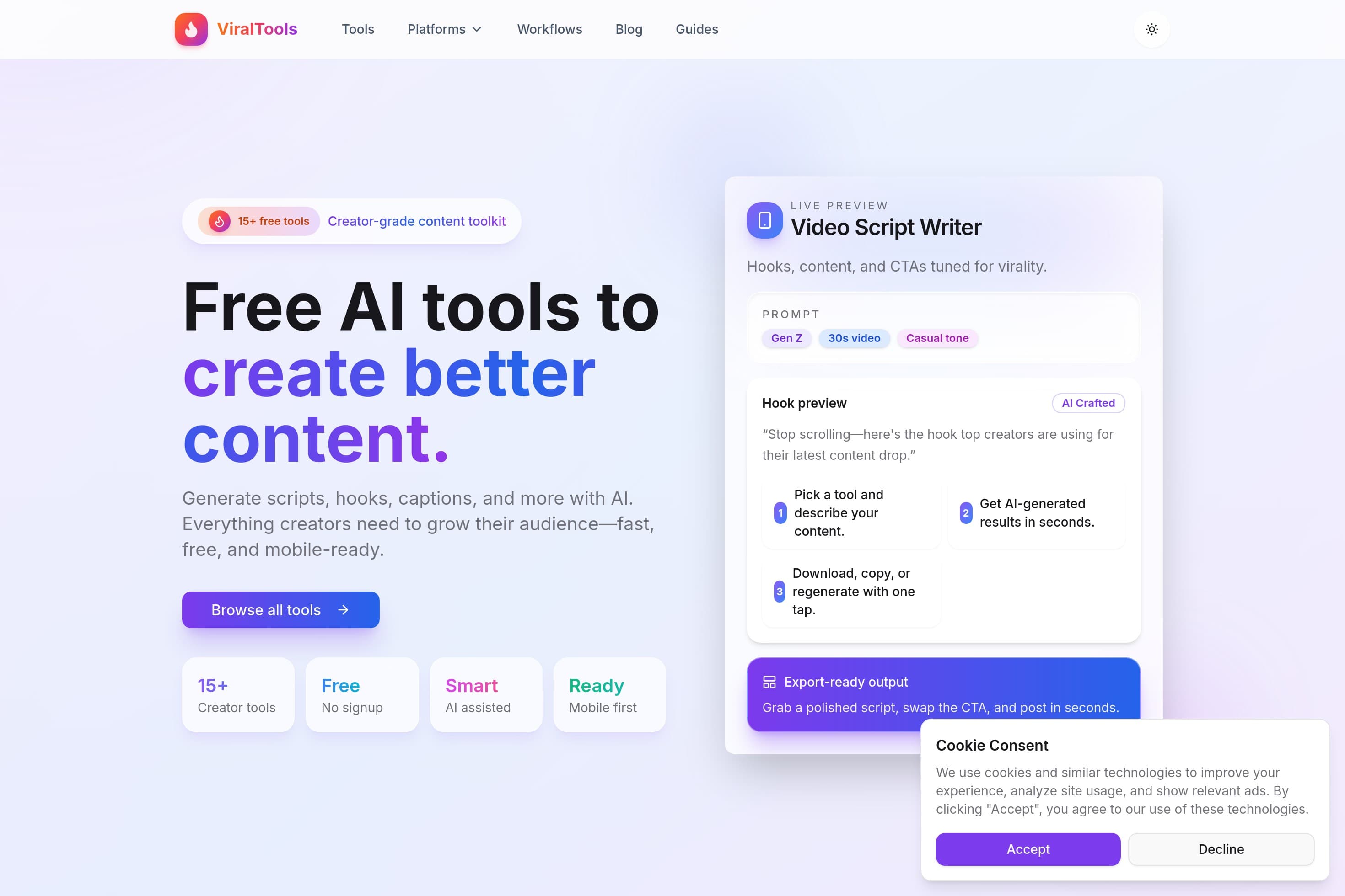ViralTools - Free AI Tools for Content Creators - Image 1