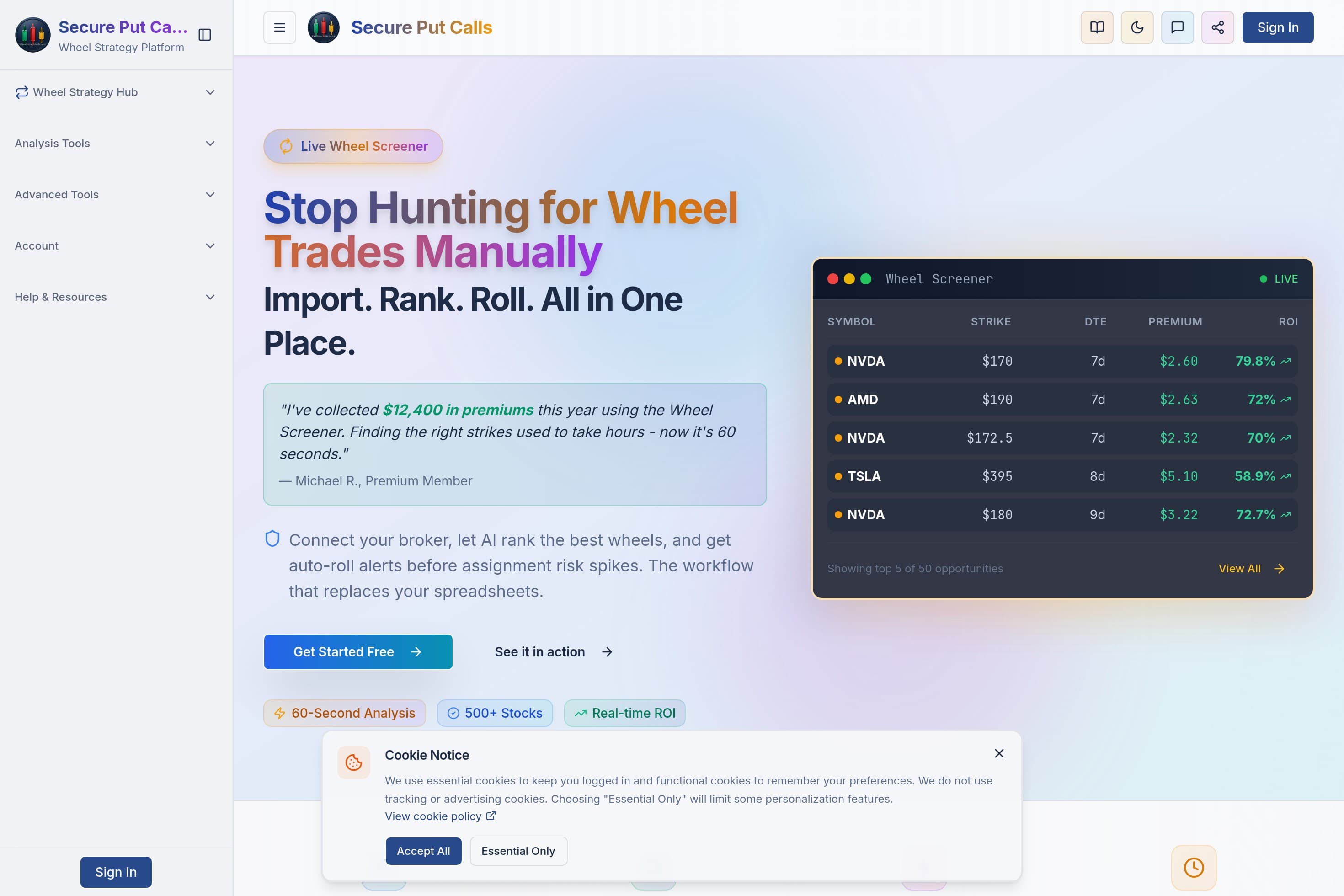 SecurePutCalls – Options Trading Tools for Cash Secured Puts and Covered Calls - Image 1