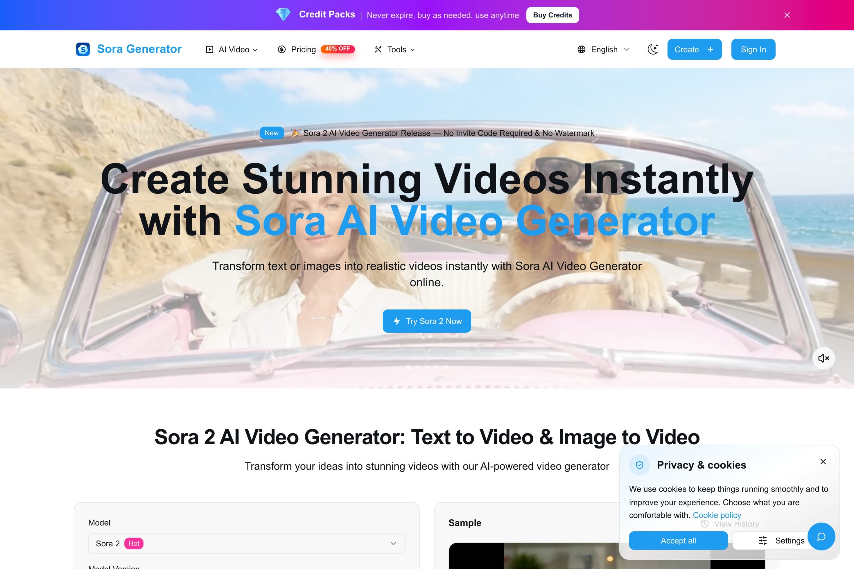 Sora 2 AI Video Generator – Create Cinematic Videos from Text & Images