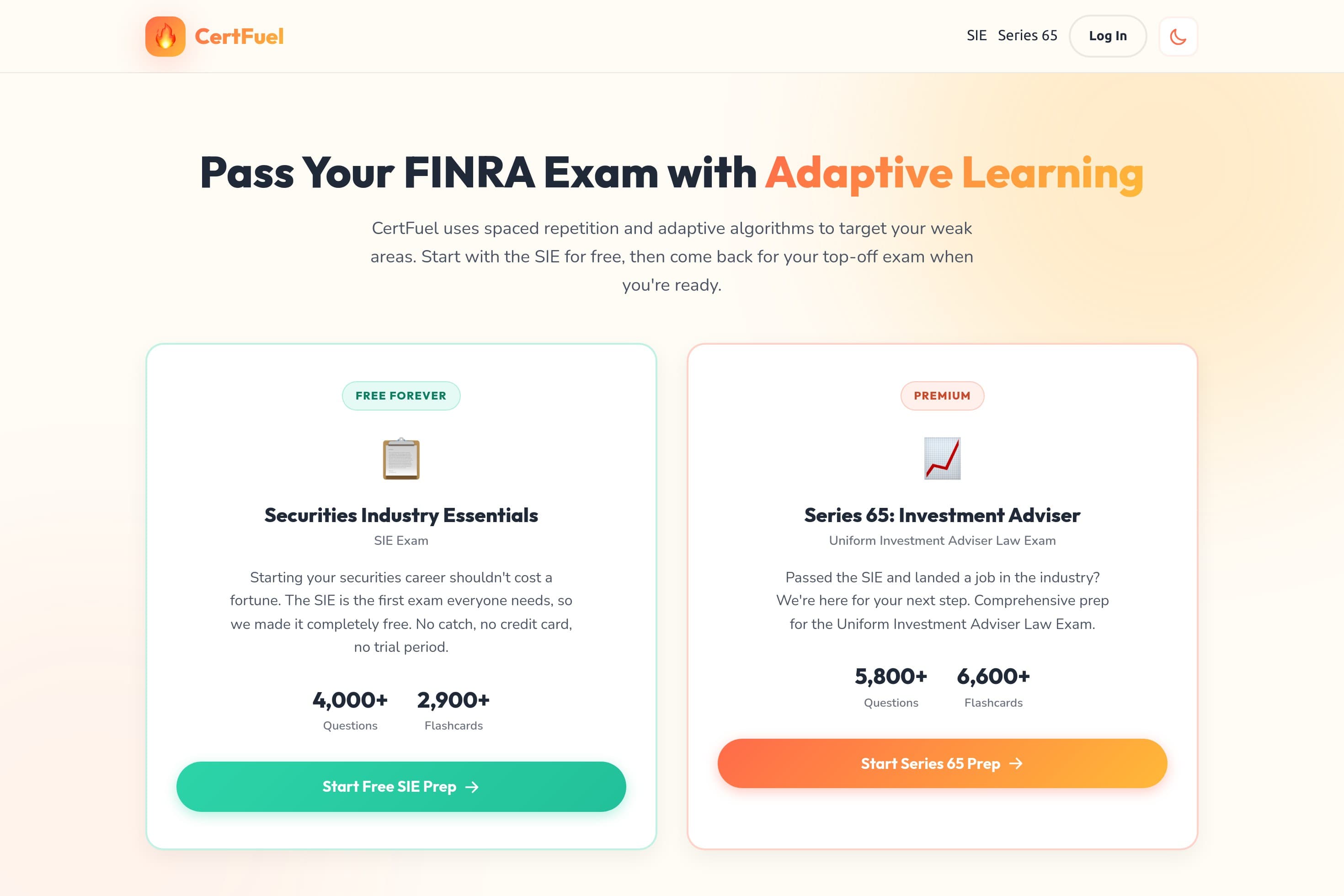 CertFuel - Free SIE & Series 65 Exam Prep with Adaptive Learning - Image 1