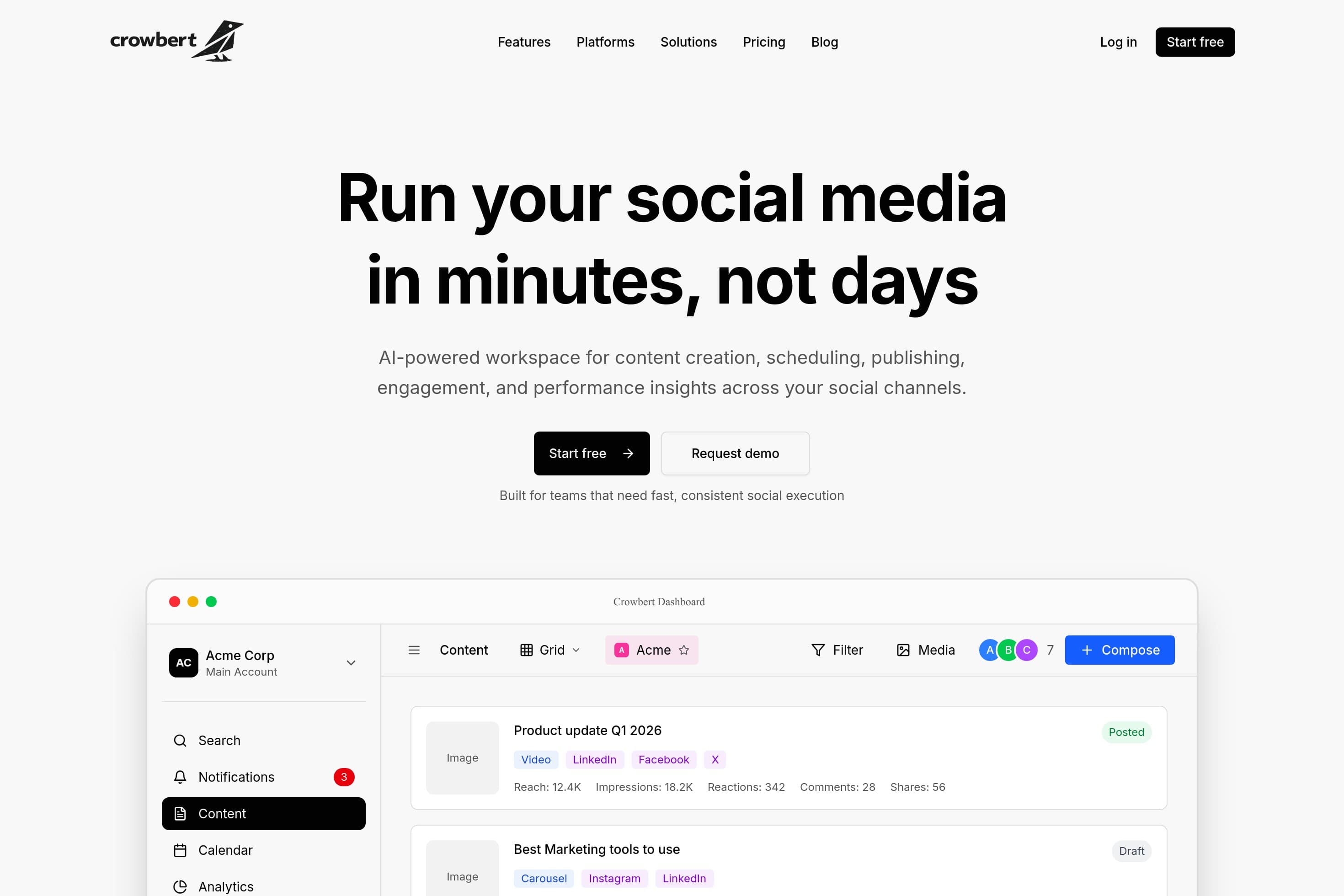 Crowbert - Launch Marketing Campaigns in Minutes
