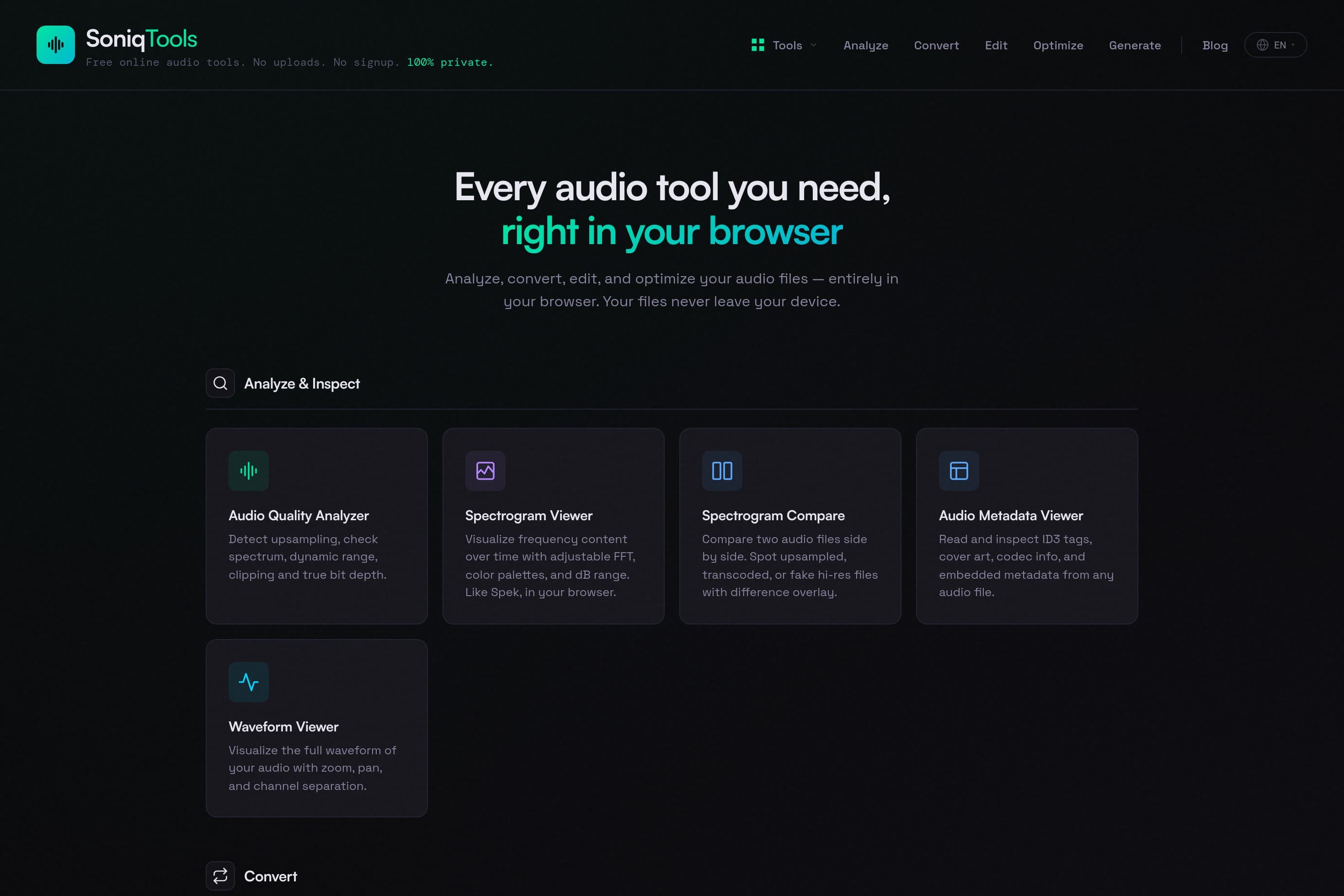 SoniqTools — Free Online Audio Tools