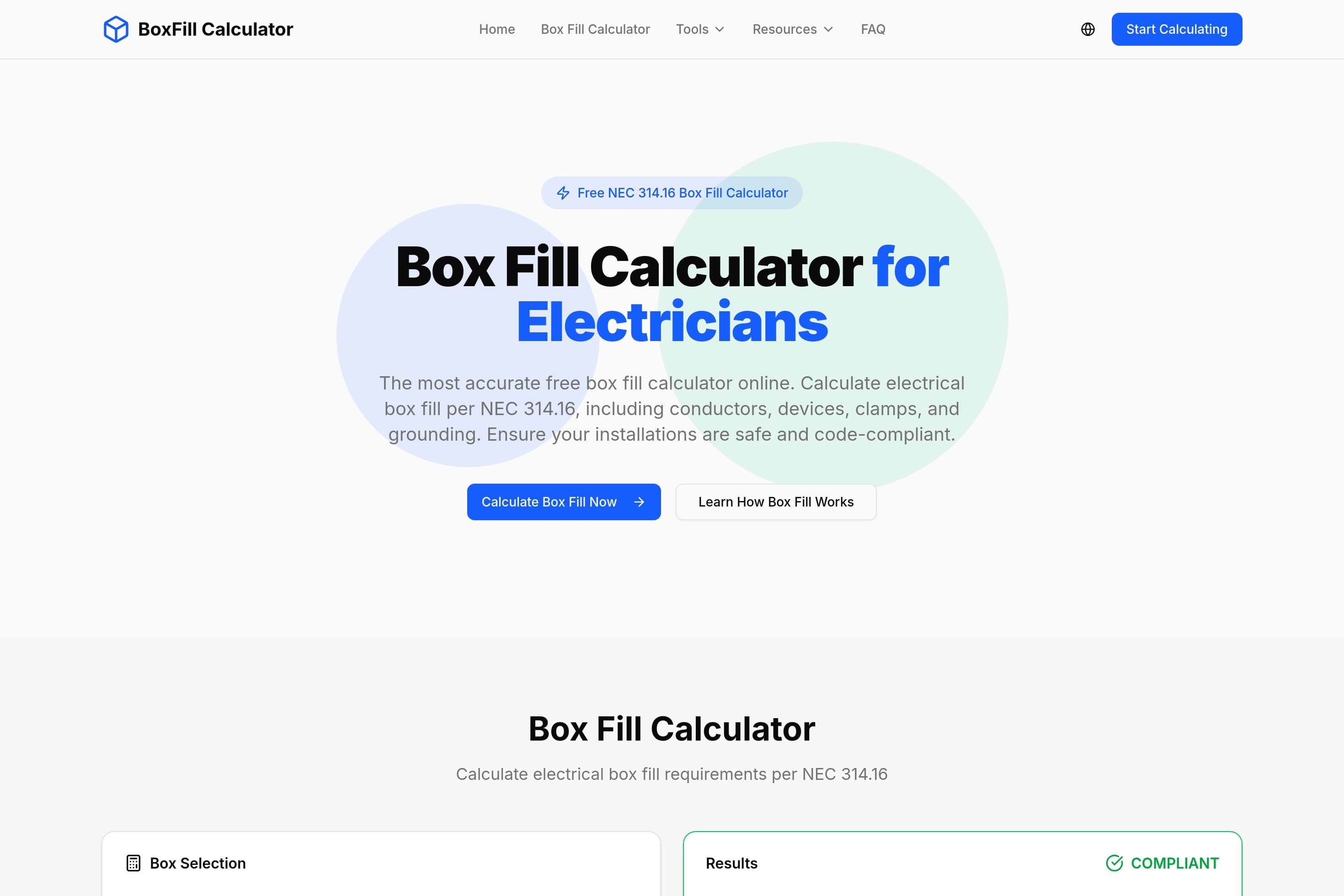 Box Fill Calculator - Free NEC 314.16 Calculator