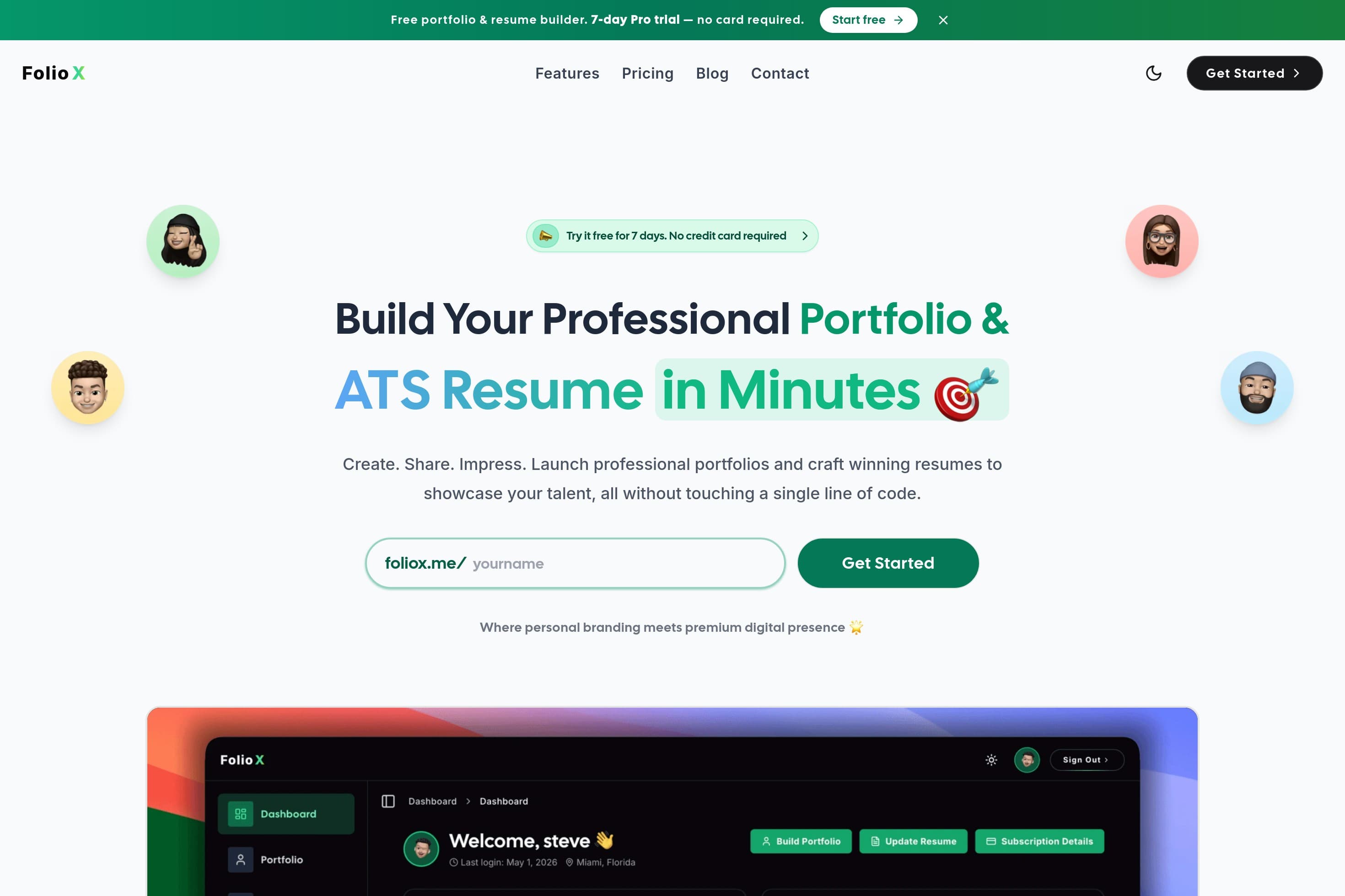 FolioX - Professional Portfolios & ATS Resumes in Minutes - Image 1
