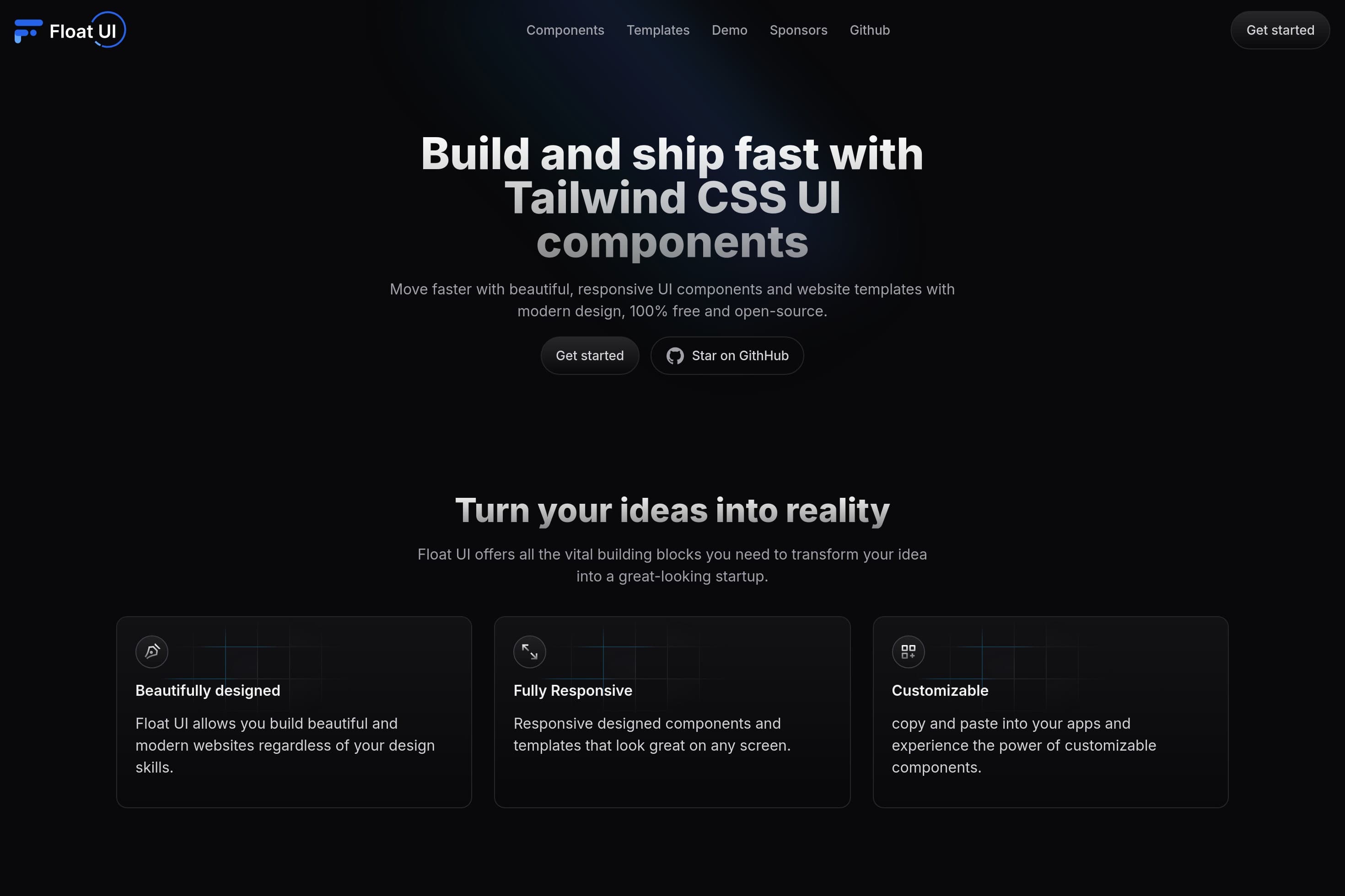 Float UI - Free open source Tailwind UI components & Templates - Image 1