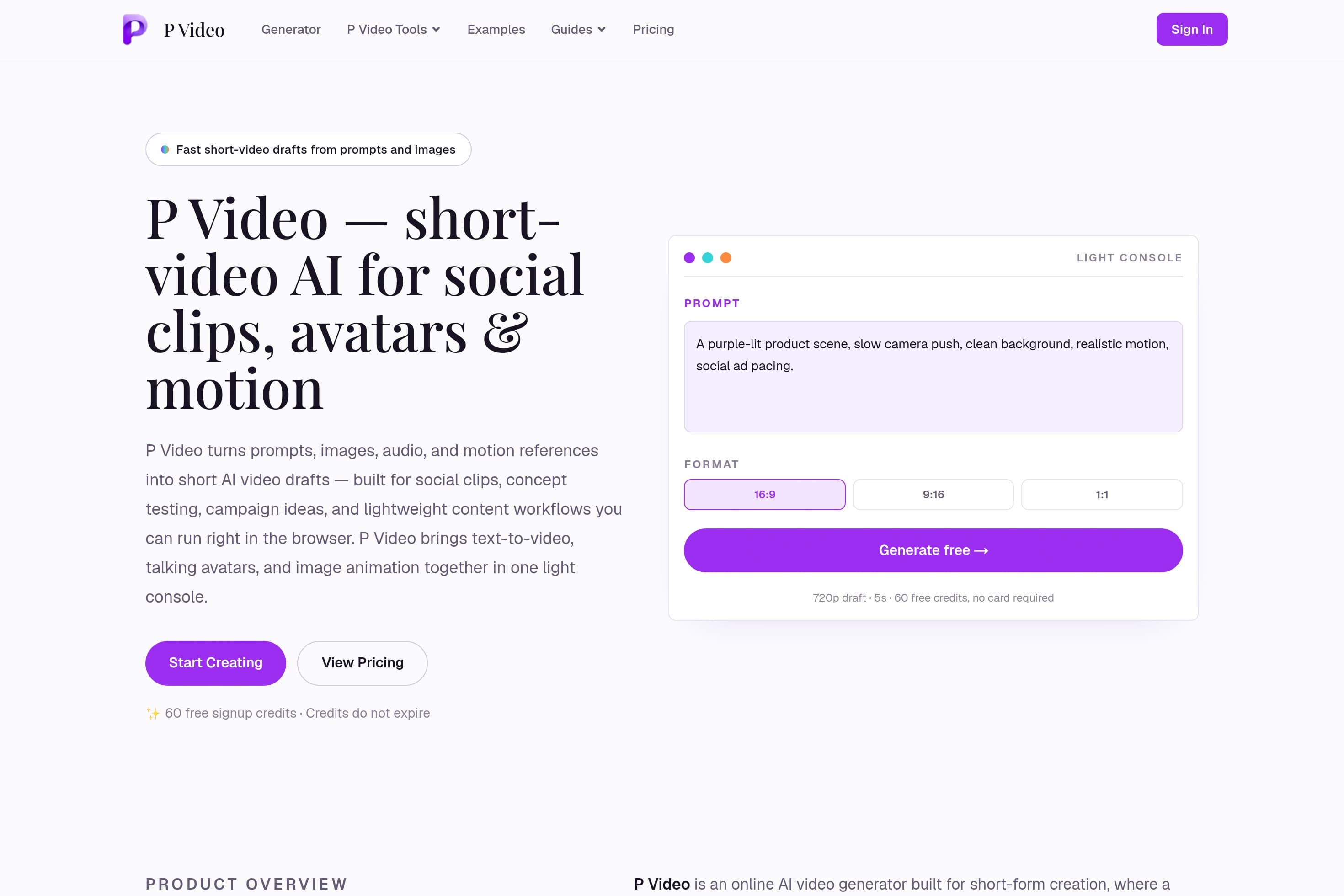 P Video AI Video Generator - Image 1