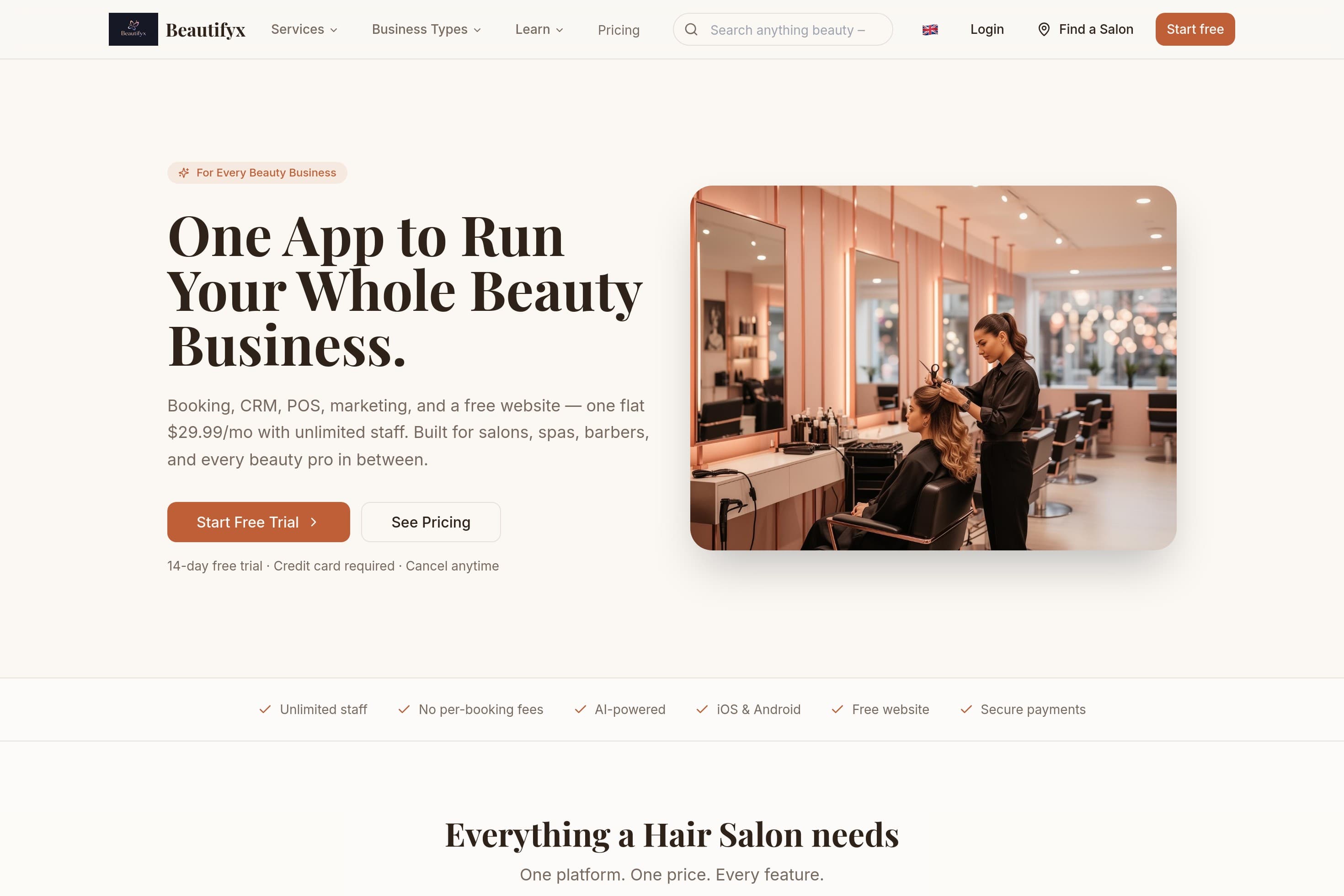 Beautifyx — Salon, Spa & Doula Software