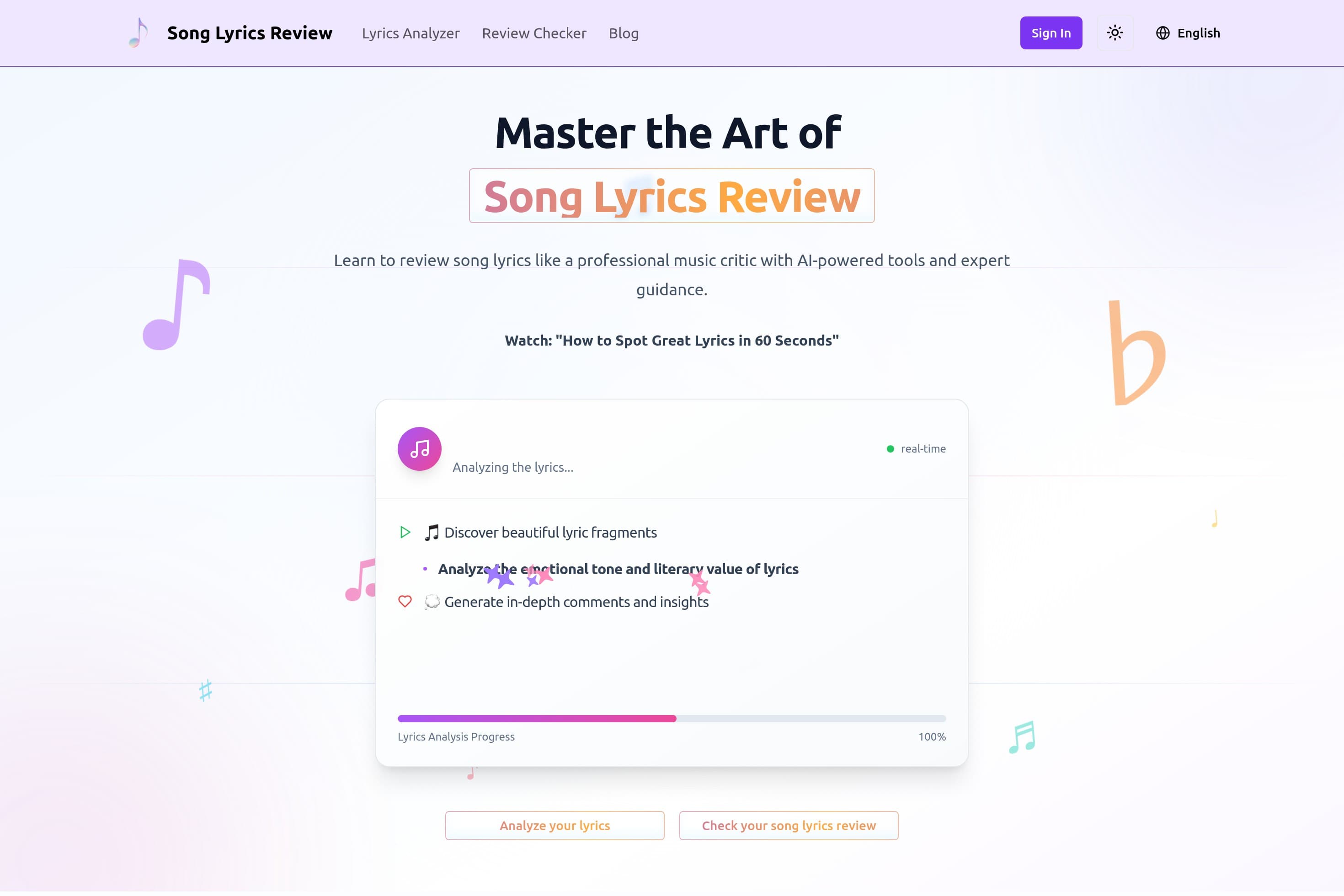 Song Lyrics Review - AI-Powered Analysis & Review Tools