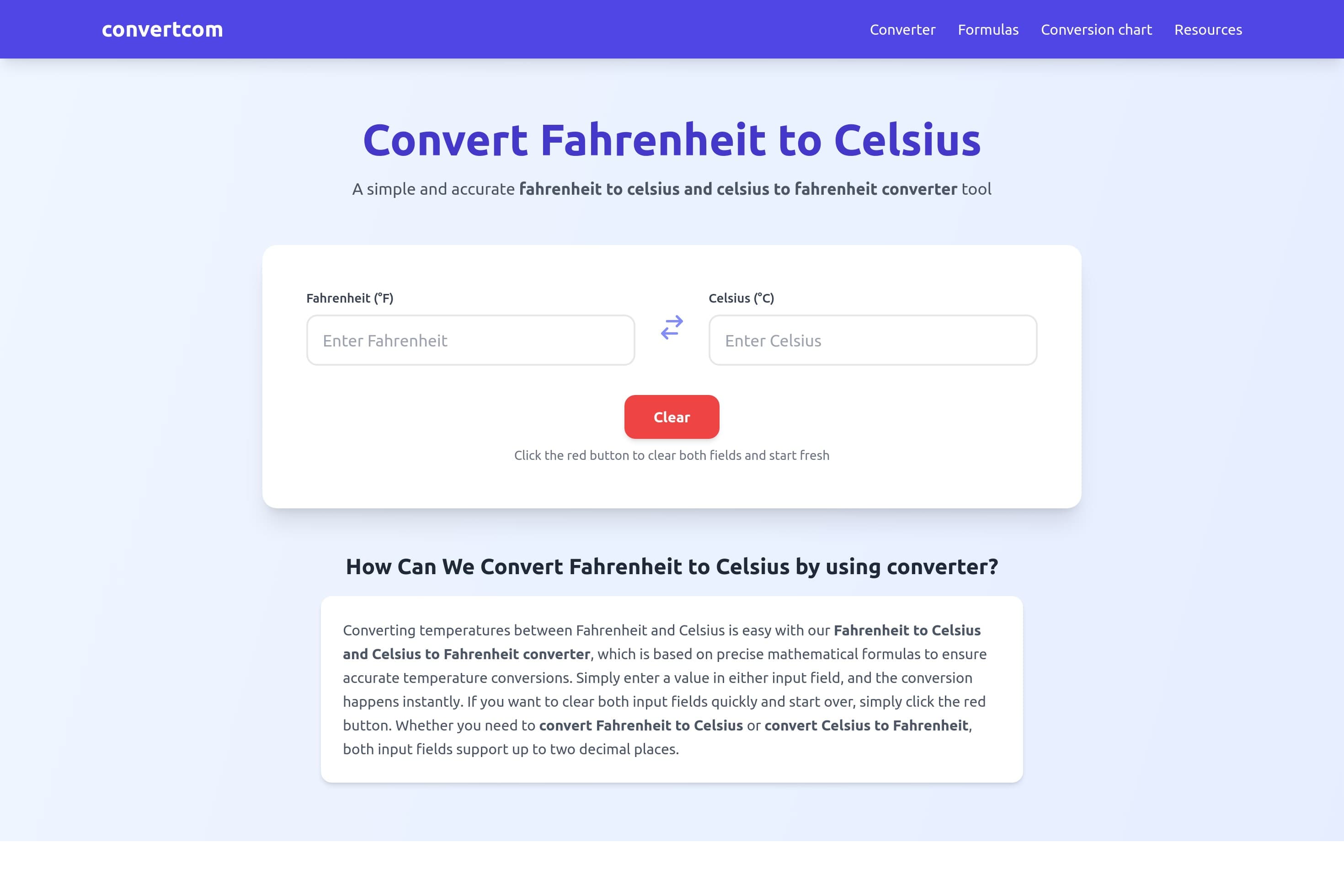 Fahrenheit to Celsius Converter | °F to °C & °C to °F