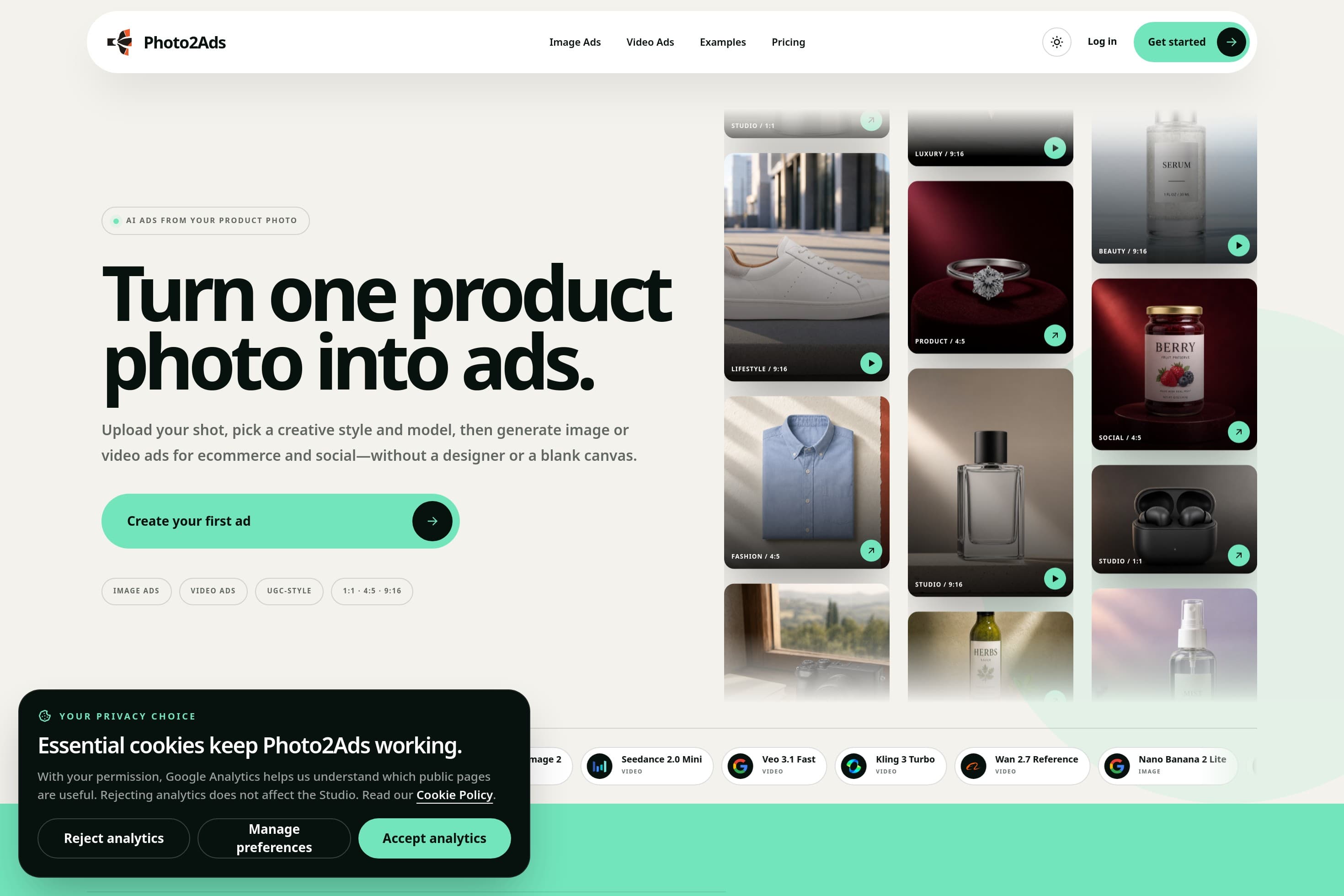 Product Photo to Ads: AI Product Ad Generator | Photo2Ads