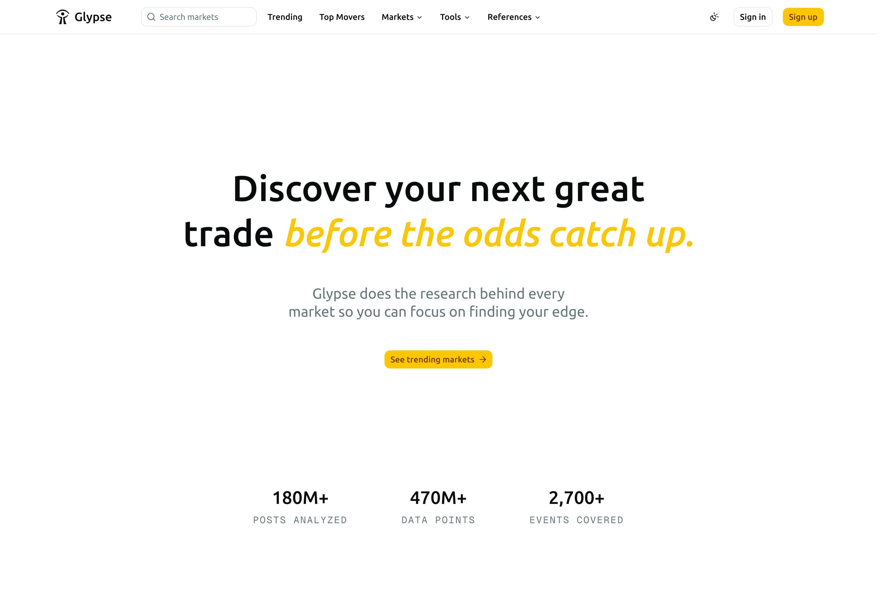 Glypse | The AI research engine for prediction markets