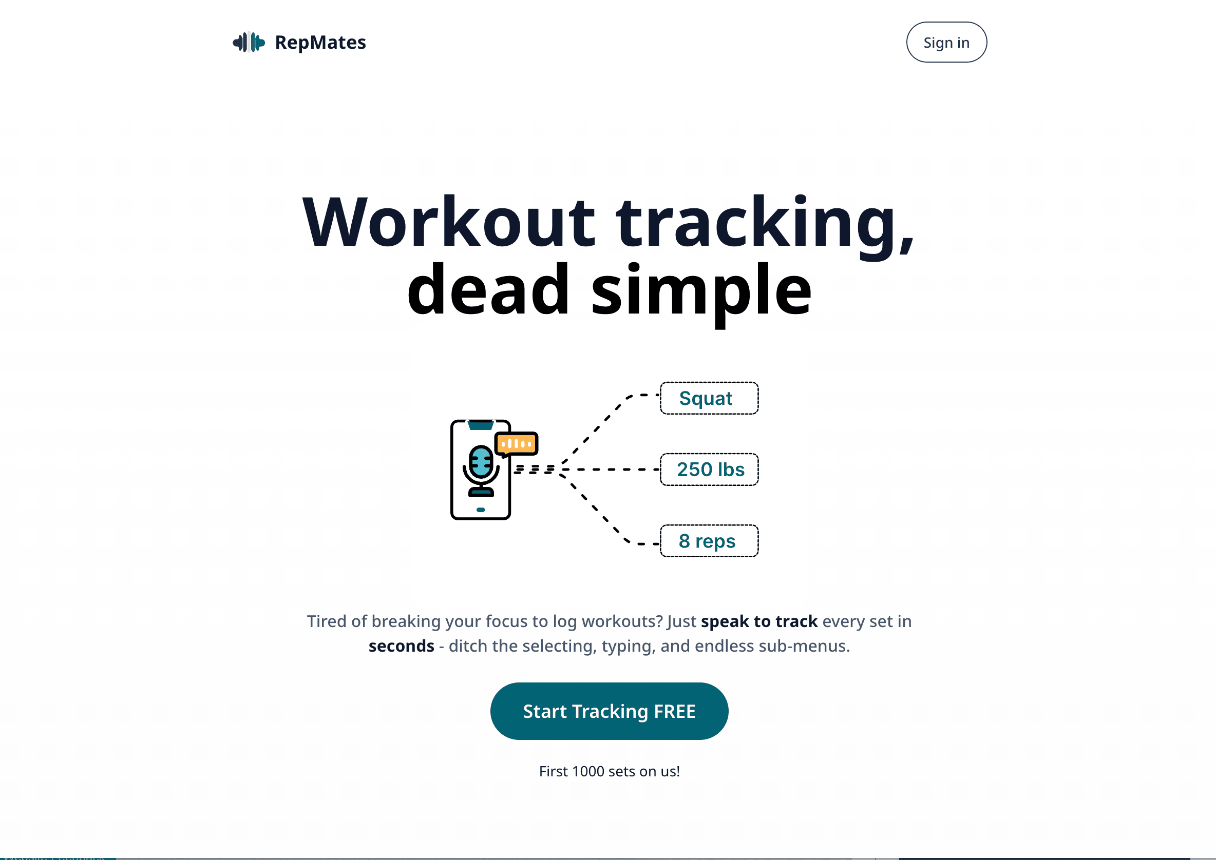 RepMates: Strength Training Tracking App with Fast Voice Input - Image 1